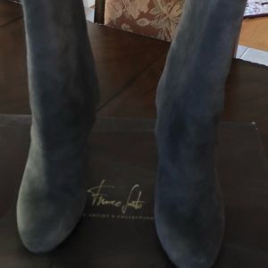 Grey suede Lady ‘A’ boots by Franco Sarto, in original box.